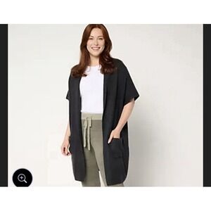 Barefoot Dreams Brown Cozy Chic Lite‎ Ribbed Shawl Cardigan  Size 1X Super soft